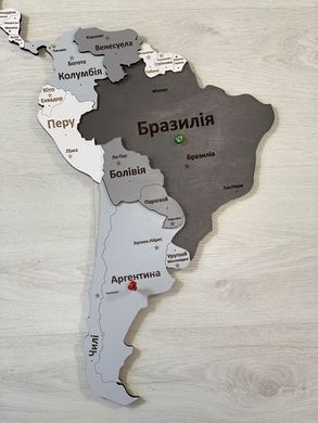МНОГОСЛОЙНАЯ КАРТА МИРА С ПОДСВЕТКОЙ - СЕРАЯ, M: 100х60см, Full, Украинский, На акриле