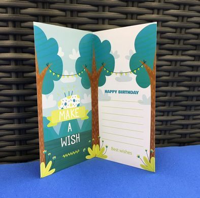 Унікальна листівка Happy Birthday Primax-art "Святковий Тортик" з дерева 19,5*10 см