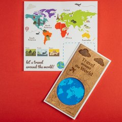 Унікальна листівка Primax-art "Travel around the World" з дерева 19,5*10 см